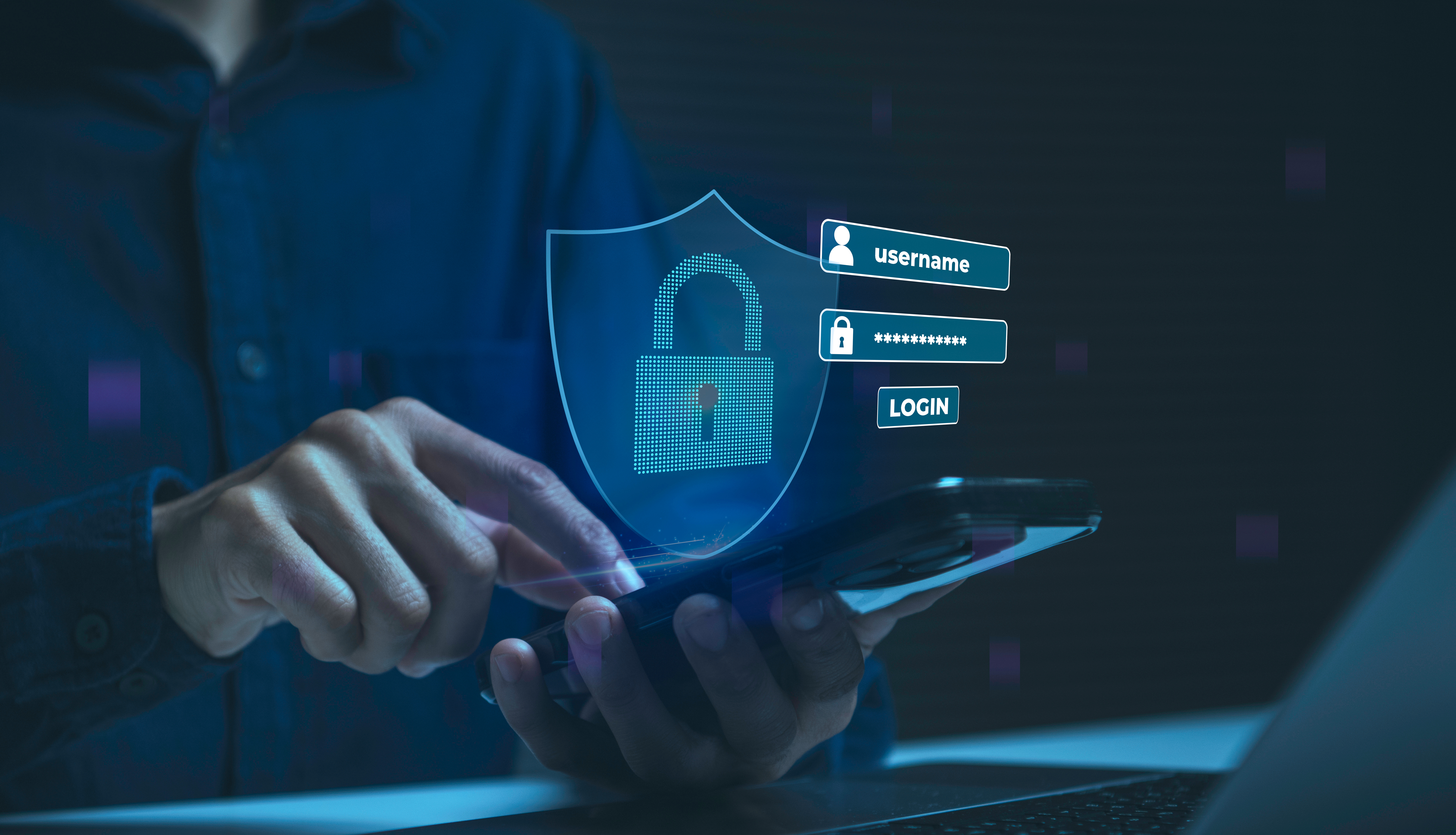 Secure login authentication on smartphone person protecting digital identity with password verification account security privacy protection and trusted online access.