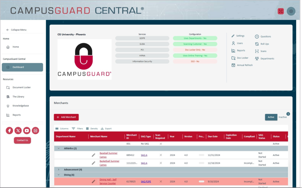 CG Central Dashboard