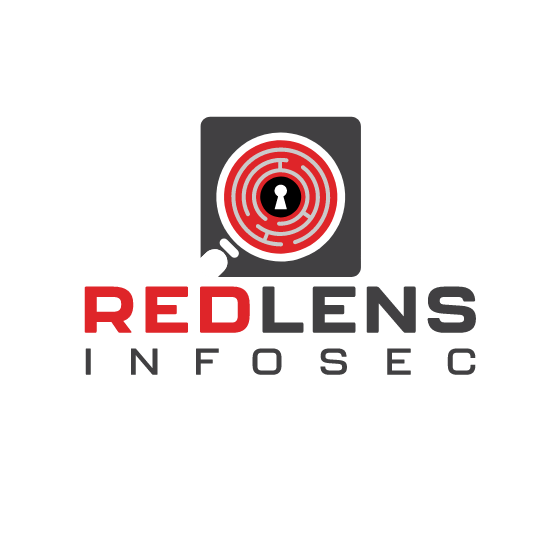 Stacked RedLens InfoSec Logo